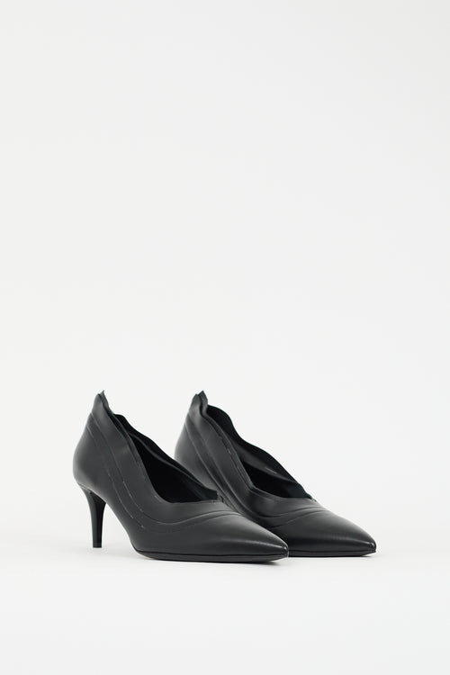 Acne Studios Black Leather Layered Pump