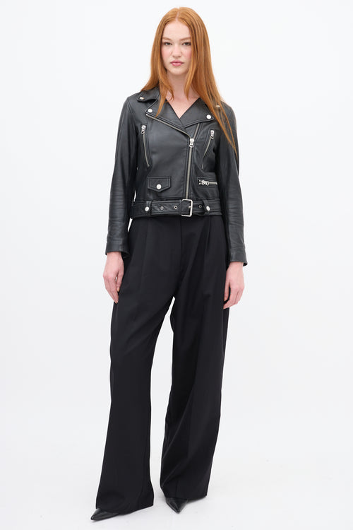 Acne Studios Black Leather Moto Jacket