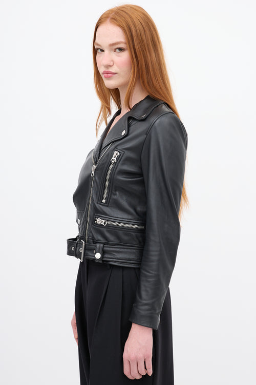 Acne Studios Black Leather Moto Jacket