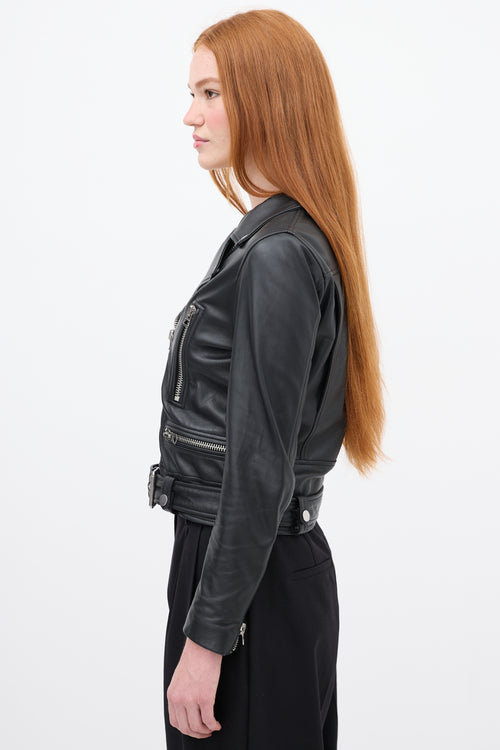 Acne Studios Black Leather Moto Jacket