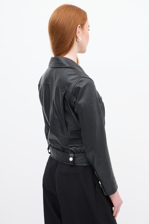 Acne Studios Black Leather Moto Jacket