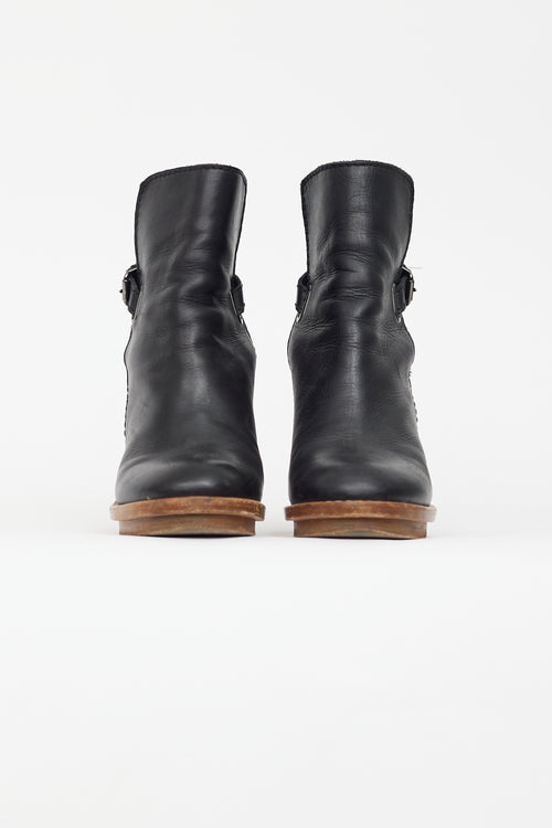 Acne Studios Black Leather 
Suede Ankle Boot