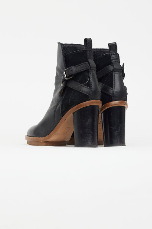 Acne Studios Black Leather 
Suede Ankle Boot