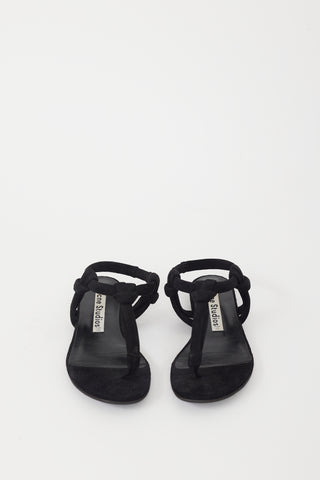 Acne Studios Black Suede Knotted Sandal