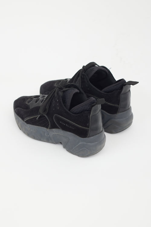 Acne Studios Black Suede Manhattan Sneaker