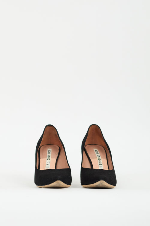 Acne Studios Black Suede Pointed Toe Pump