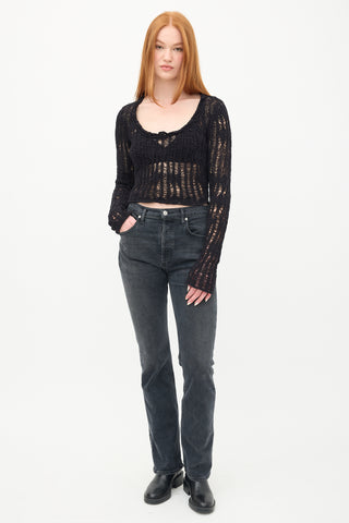 Acne Studios Black Ladder Knit Kseni Sweater