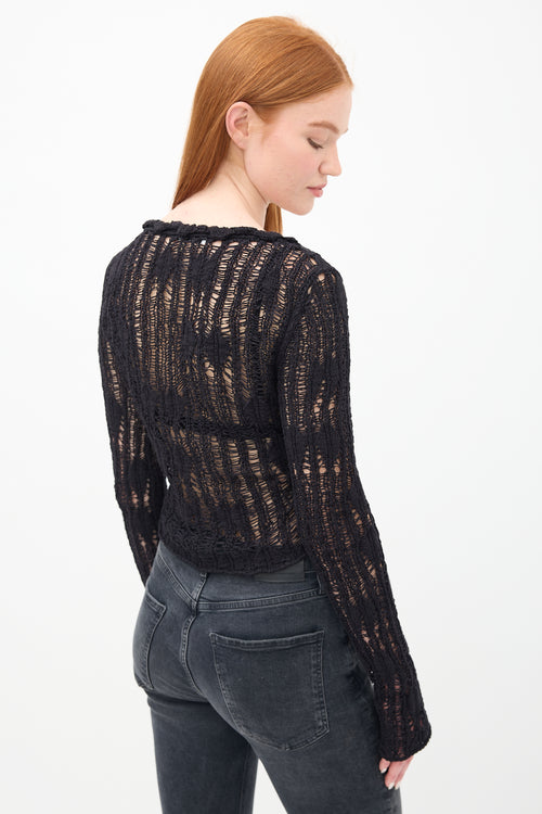 Acne Studios Black Ladder Knit Kseni Sweater