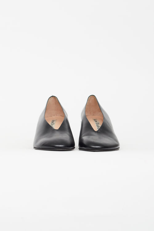 Acne Studios Black Leather Block Heel