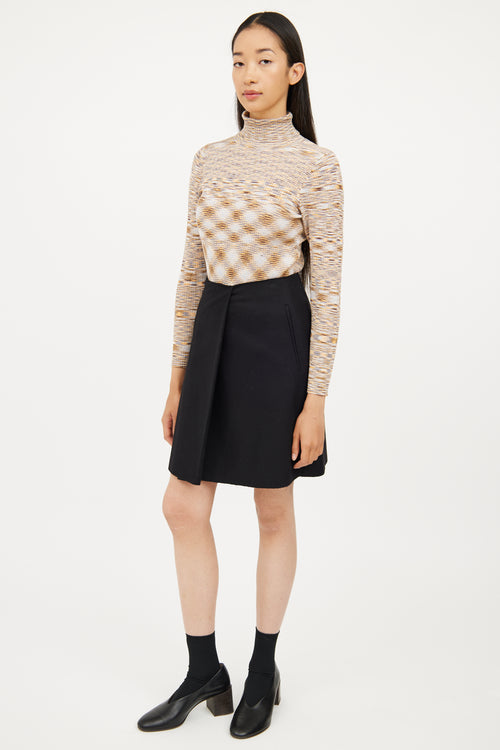 Acne Studios Black Wool A-line Skirt