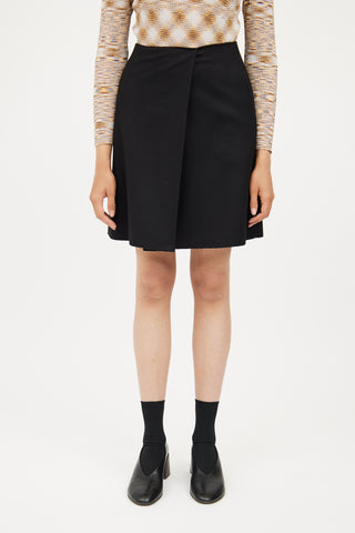 Acne Studios Black Wool A-line Skirt