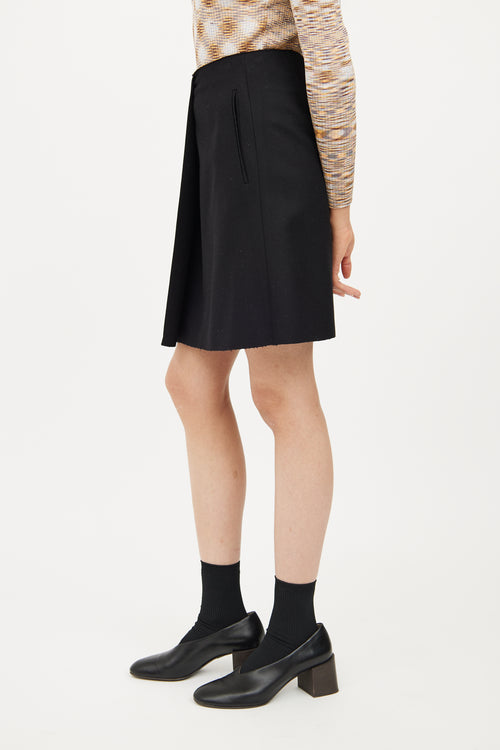 Acne Studios Black Wool A-line Skirt