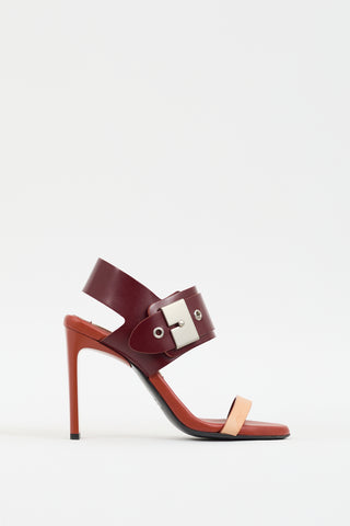 Acne Studios Burgundy 
Orange Leather Asura Buckled Heel