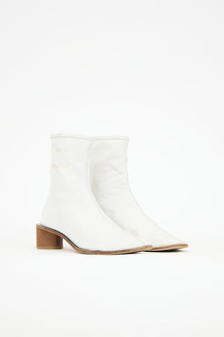 Acne Studios Leather Logo Heeled Boot