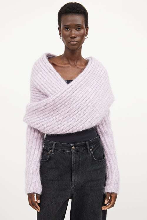 Acne Studios Purple Wool Knit Bolero