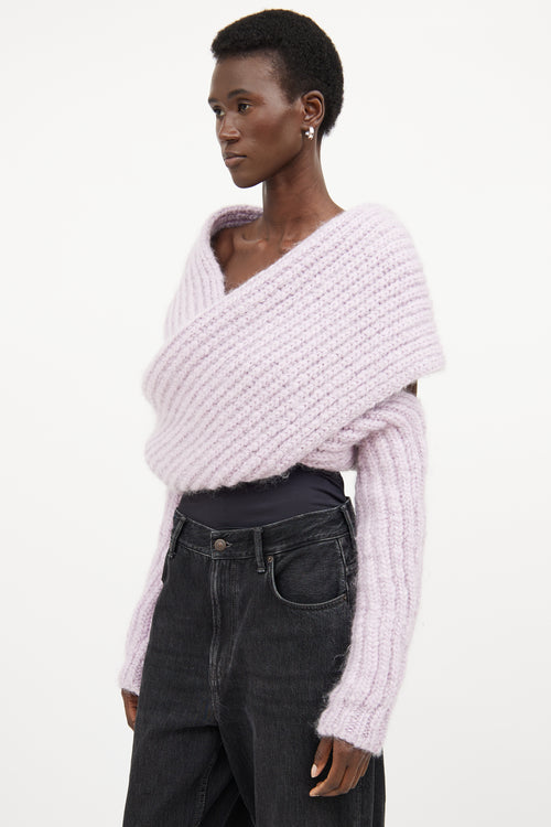 Acne Studios Purple Wool Knit Bolero