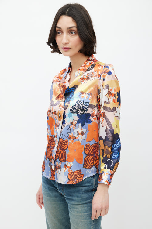 Acne Studios Multi Floral Button Down Shirt