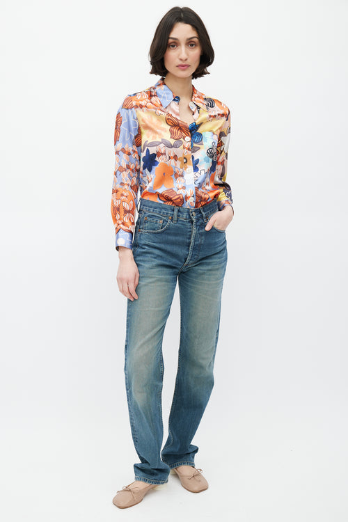 Acne Studios Multi Floral Button Down Shirt