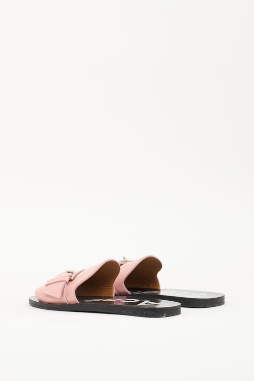 Acne Studios Pink 
Black Leather Virgie Slide