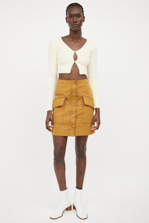 Acne Studios Brown Button Midi Skirt