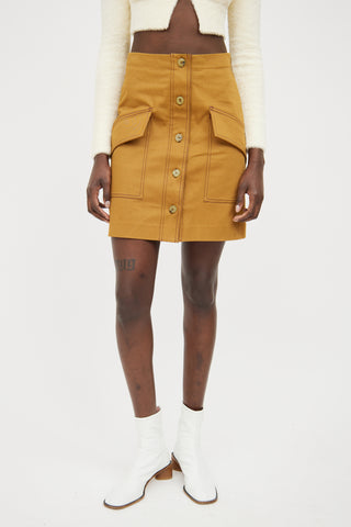 Acne Studios Brown Button Midi Skirt