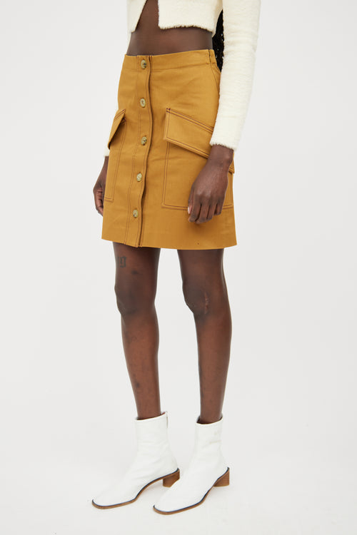 Acne Studios Brown Button Midi Skirt