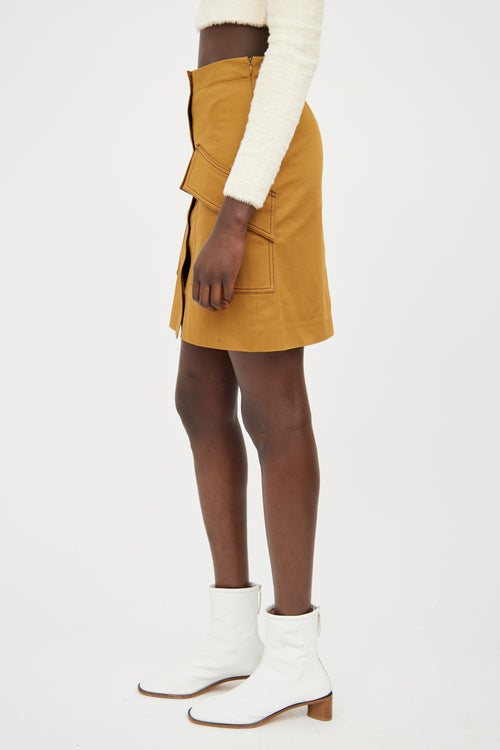 Acne Studios Brown Button Midi Skirt