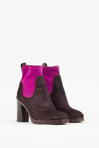 Acne Studios Purple Hair Heeled Chelsea Boot