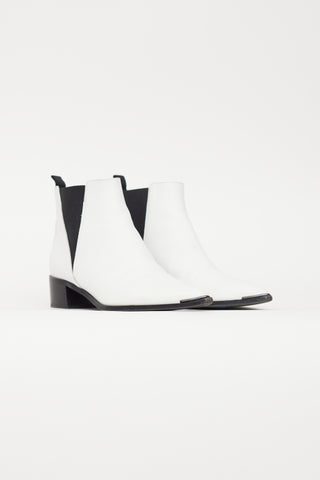 Acne Studios White Leather Chelsea Ankle Boot