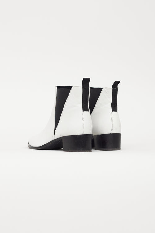 Acne Studios White Leather Chelsea Ankle Boot