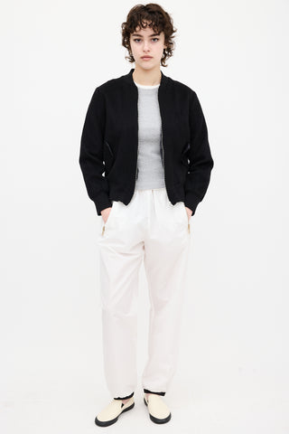 Adam Lippes Black Cashmere Bomber Jacket