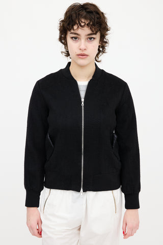 Adam Lippes Black Cashmere Bomber Jacket