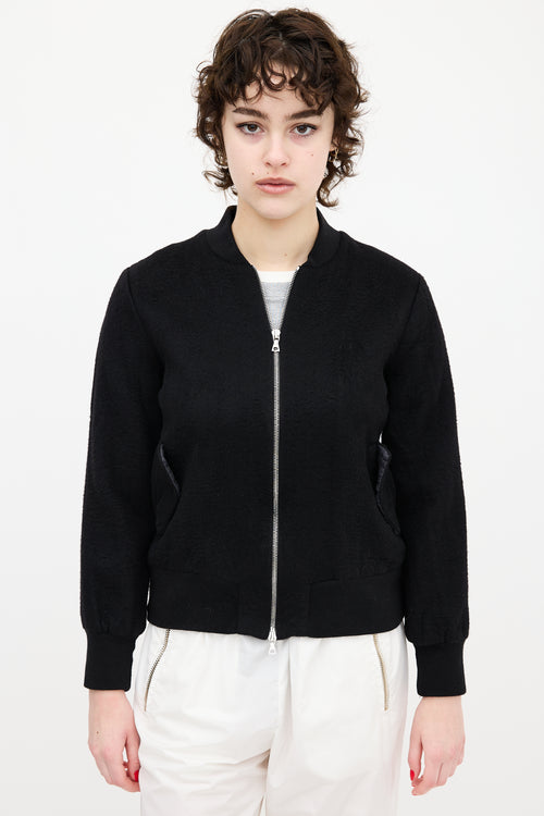 Adam Lippes Black Cashmere Bomber Jacket