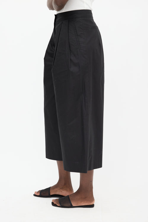 Adam Lippes Black Wide Leg Culotte Trouser