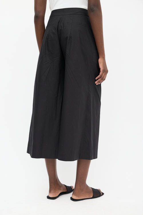 Adam Lippes Black Wide Leg Culotte Trouser