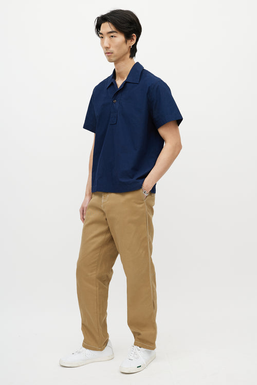 Ader Error Beige Contrast Stitch Trouser