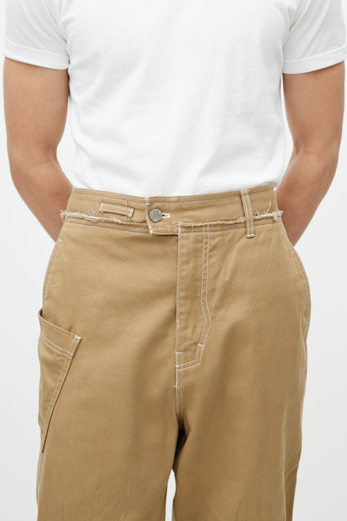 Ader Error Beige Contrast Stitch Trouser