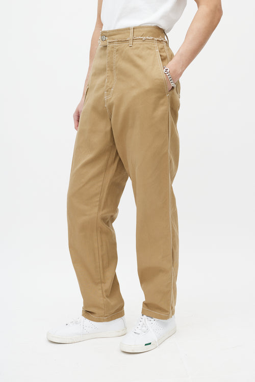 Ader Error Beige Contrast Stitch Trouser