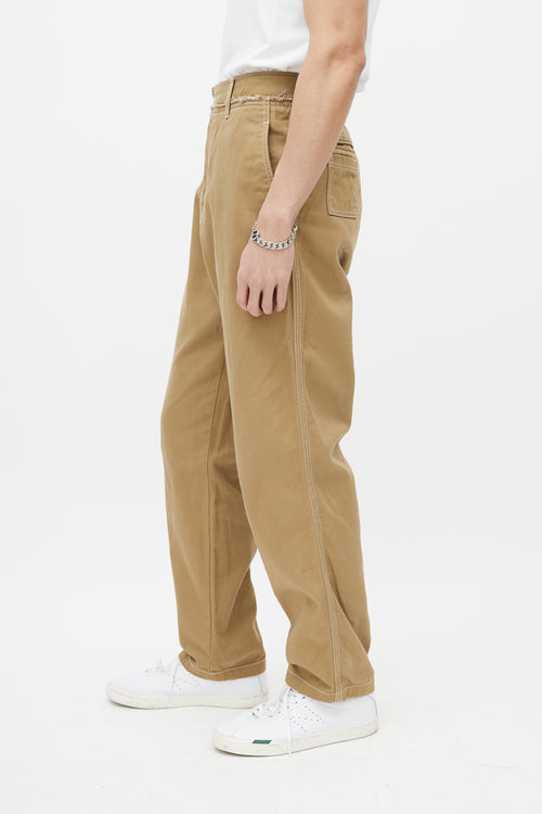 Ader Error Beige Contrast Stitch Trouser