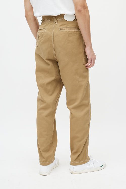 Ader Error Beige Contrast Stitch Trouser