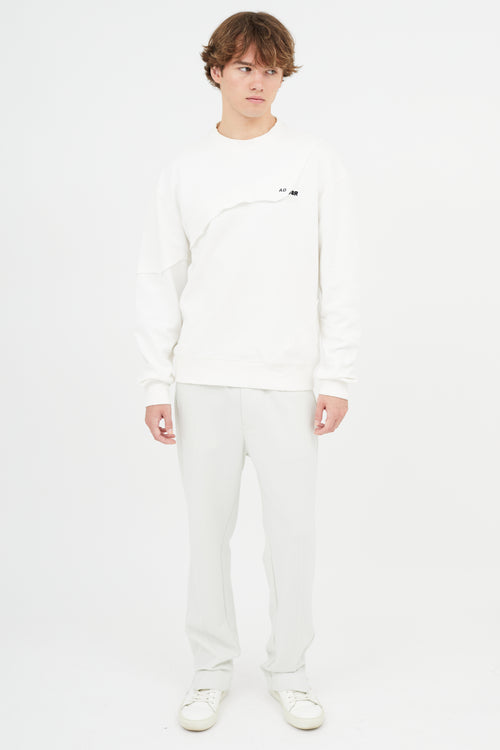 ADER Error White Paneled Sweatshirt