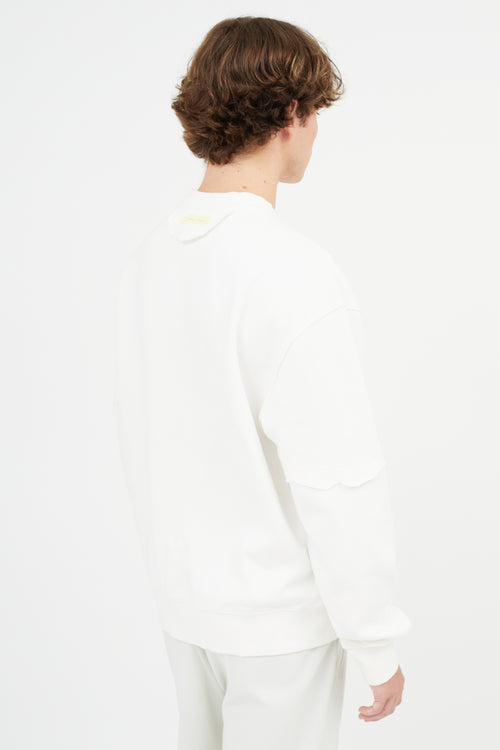 ADER Error White Paneled Sweatshirt