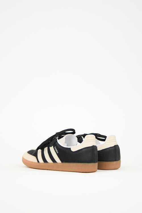 Adidas Cream 
Black Suede Samba Sneaker