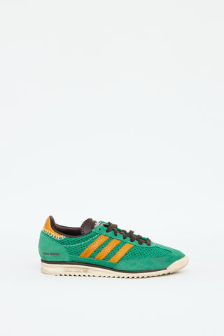 Wales Bonner X Adidas Green 
Brown Knit SL72 Sneaker