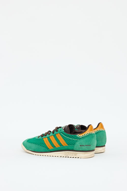 Wales Bonner X Adidas Green 
Brown Knit SL72 Sneaker