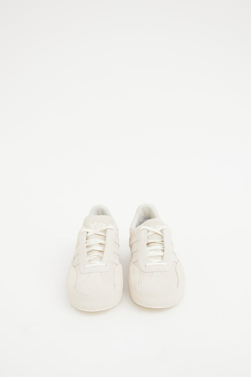 Y-4 Off-White Beige Suede Gazelle Low Top Sneaker