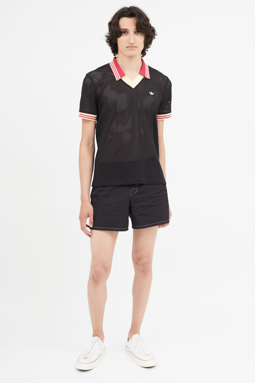 Adidas x Wales Bonner Black Mesh Polo