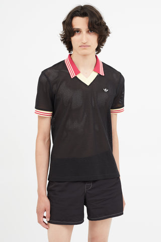 Adidas x Wales Bonner Black Mesh Polo