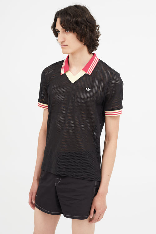 Adidas x Wales Bonner Black Mesh Polo