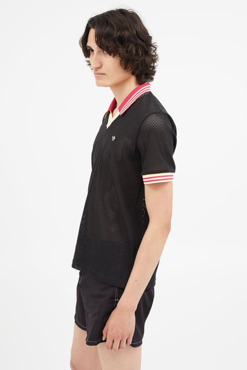 Adidas x Wales Bonner Black Mesh Polo